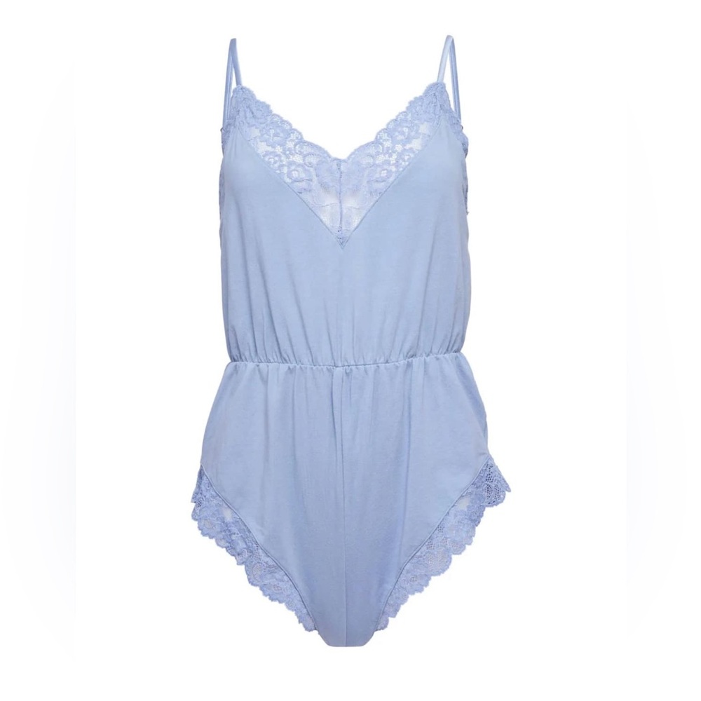 Fleur Du Mal Elegant Blue Lace Trim Women's Bodysuit

NWT 

Size S